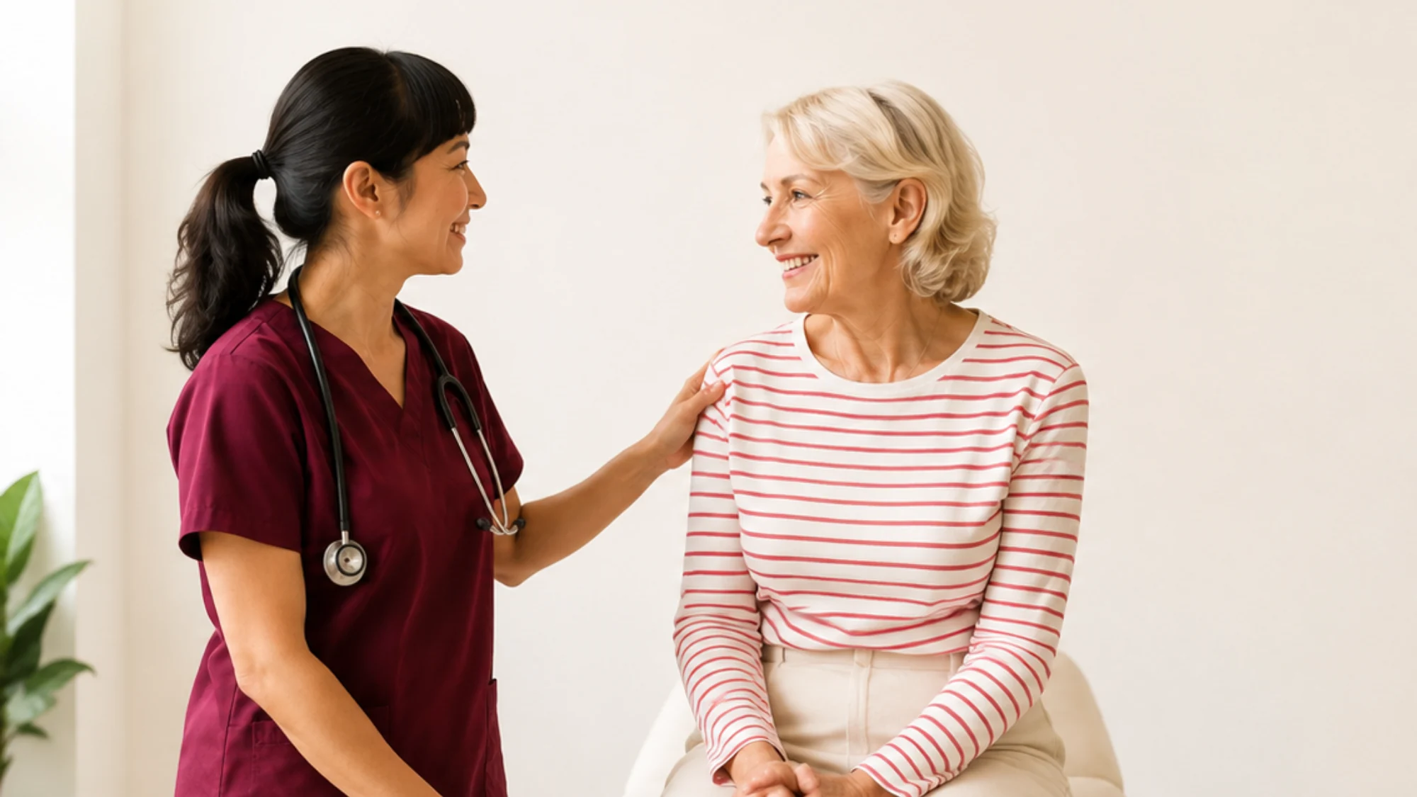 Professionnelle de la santé en consultation avec une patiente à la Clinique médicale Saint-Louis dans le secteur Sainte-Foy-Sillery à Québec