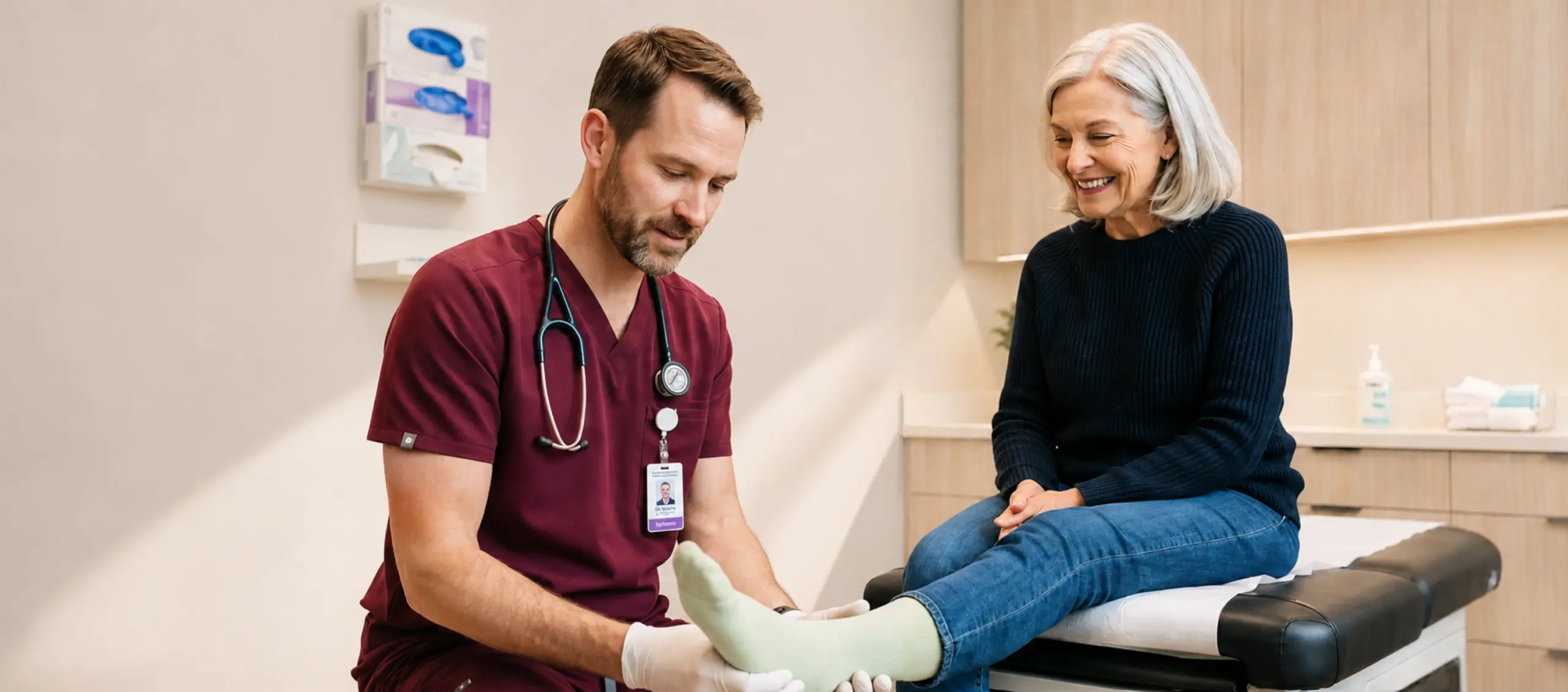 Professionnel de la santé en consultation avec une patiente à Québec