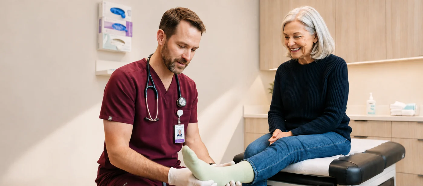 Professionnel de la santé en consultation avec une patiente à Québec